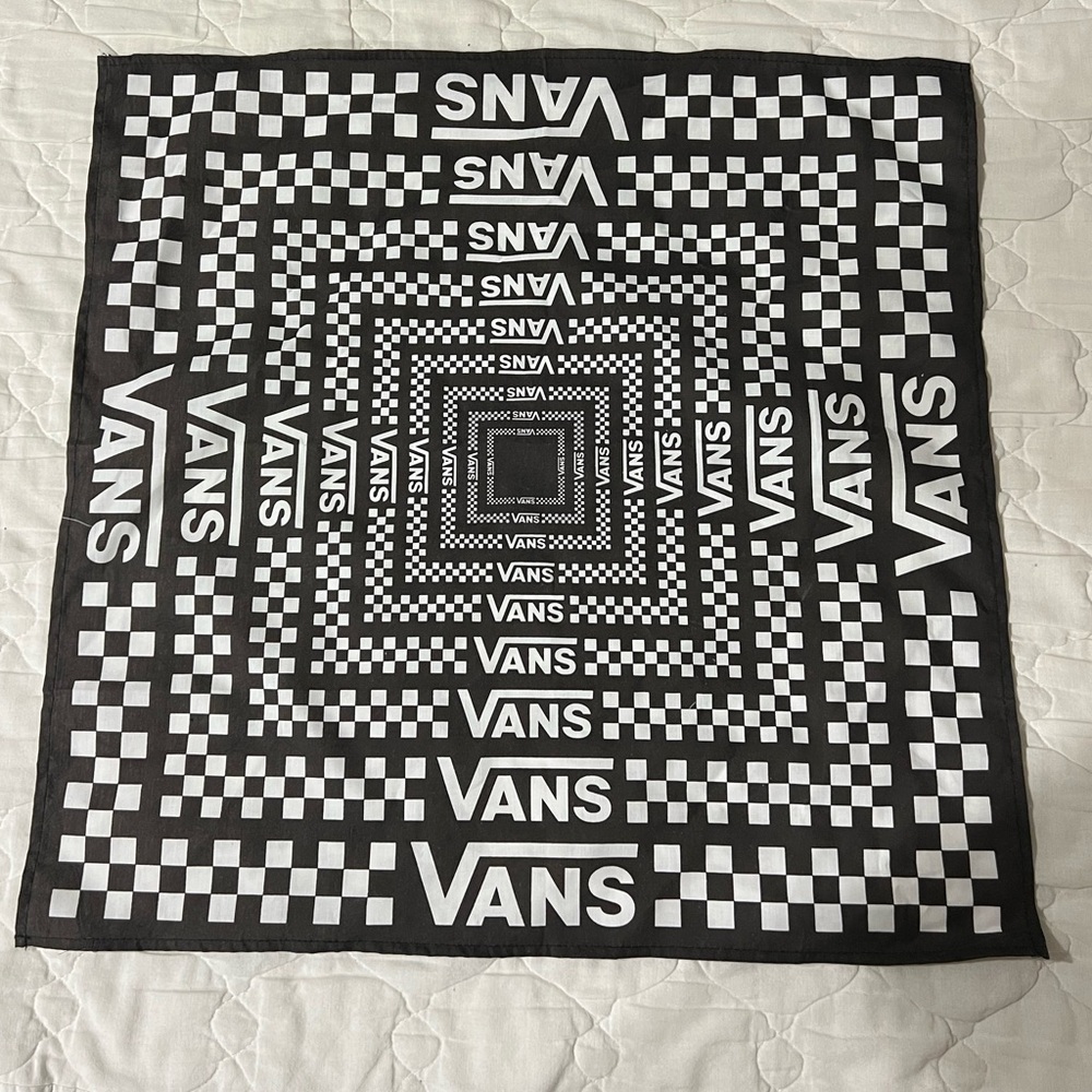 Brown & White Checkerboard Vans Bandana